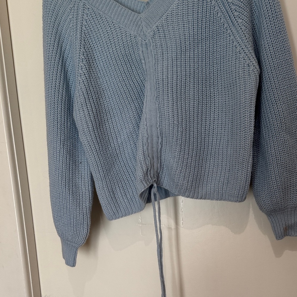 My Michelle Sky Blue V-Neck Sweater - Picture 3 of 5